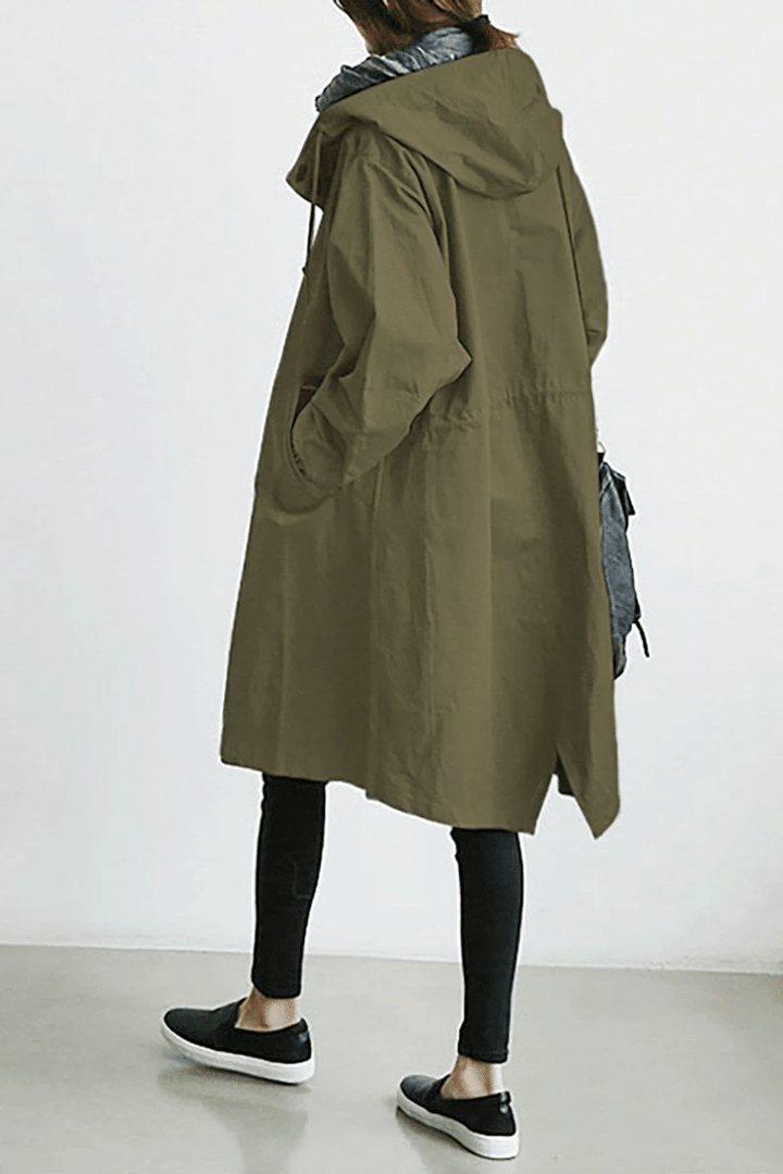 Women's Hooded Casual Raincoat