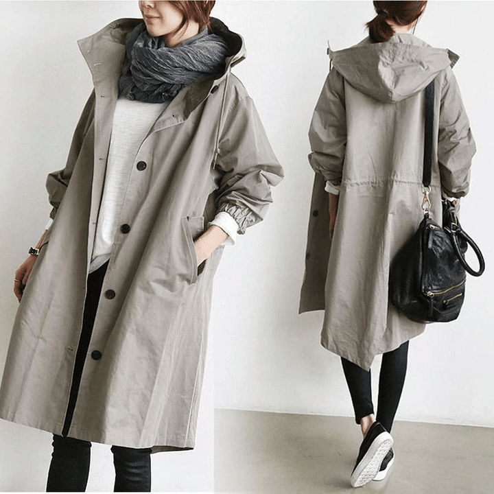 Women's Hooded Casual Raincoat