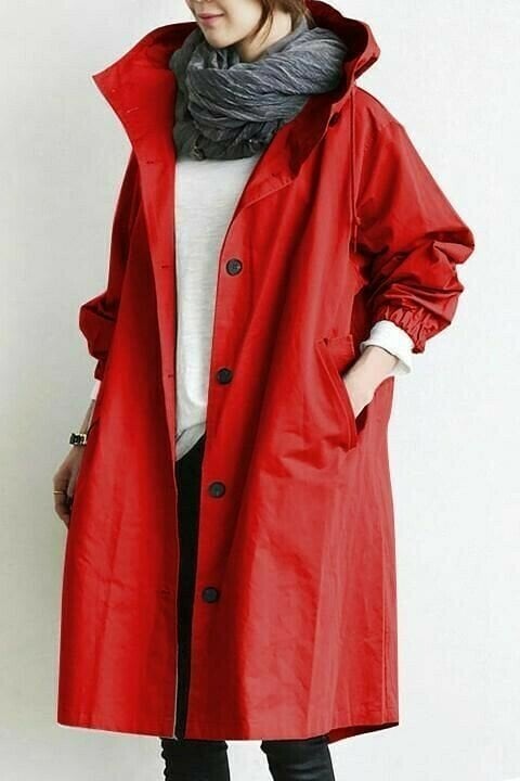 Women's Hooded Casual Raincoat